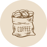 Ikon av en sekk med kaffebønner