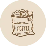 Ikon av en sekk med kaffebønner